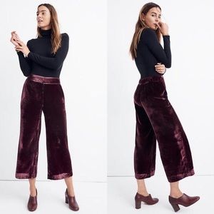 MADEWELL VELVET HUSTON PANTS BURGUNDY SZ XS